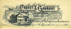 entête de lettre Paquet & Godbout.